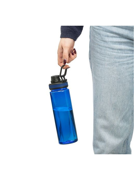 Gourde de 750 ml en rPET Olivian Matières : silicone Couleurs : noir objet publicitaire robuste