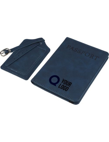 Porte-passeport et étiquette de bagage en PU recyclé Zani Couleurs : noir Matières : PU recyclé 2