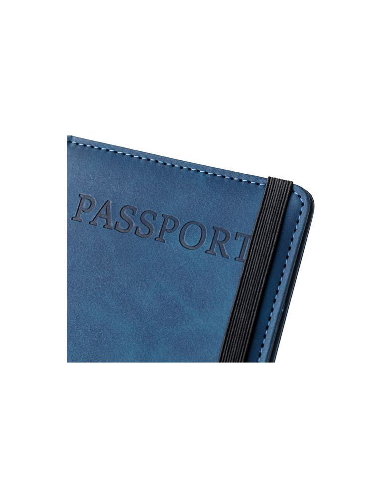 Porte-passeport et étiquette de bagage en PU recyclé Zani Couleurs : noir Matières : PU recyclé accessoire événementiel unique