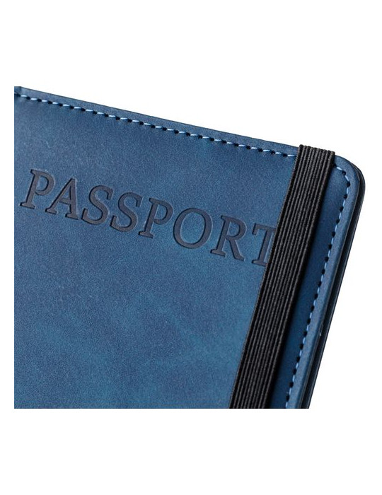 Porte-passeport et étiquette de bagage en PU recyclé Zani Couleurs : noir Matières : PU recyclé accessoire événementiel unique