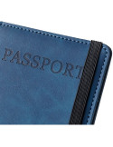 Porte-passeport et étiquette de bagage en PU recyclé Zani Couleurs : noir Matières : PU recyclé accessoire événementiel unique