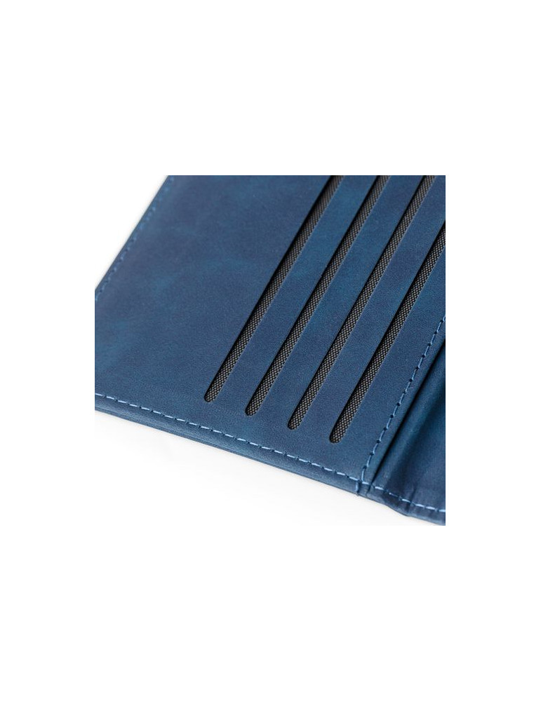 Porte-passeport et étiquette de bagage en PU recyclé Zani Couleurs : noir Matières : PU recyclé objet publicitaire robuste