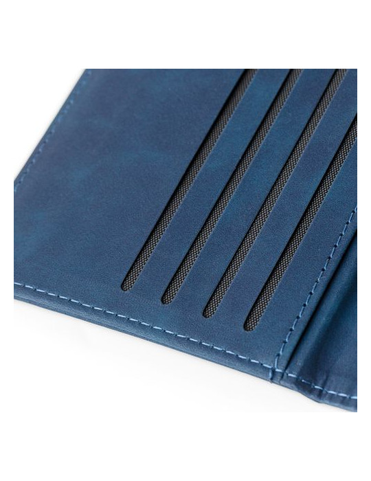 Porte-passeport et étiquette de bagage en PU recyclé Zani Couleurs : noir Matières : PU recyclé objet publicitaire robuste