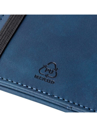 Porte-passeport et étiquette de bagage en PU recyclé Zani Couleurs : bleu Matières : PU recyclé livraison express 24h 48h