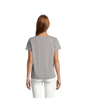 REGENT V WOMEN TEE-SHIRT FEMME Taille textile : L Couleurs : gris chiné marquage couleur éclatante