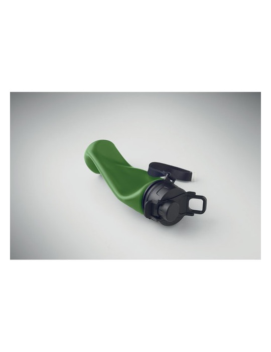 LETT Bouteille de sport en silicone Couleurs : vert foncé marquage couleur éclatante