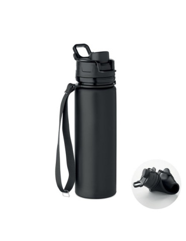 LETT Bouteille de sport en silicone Couleurs : noir personnalisable avec votre logo