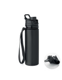 LETT Bouteille de sport en silicone Couleurs : noir personnalisable avec votre logo