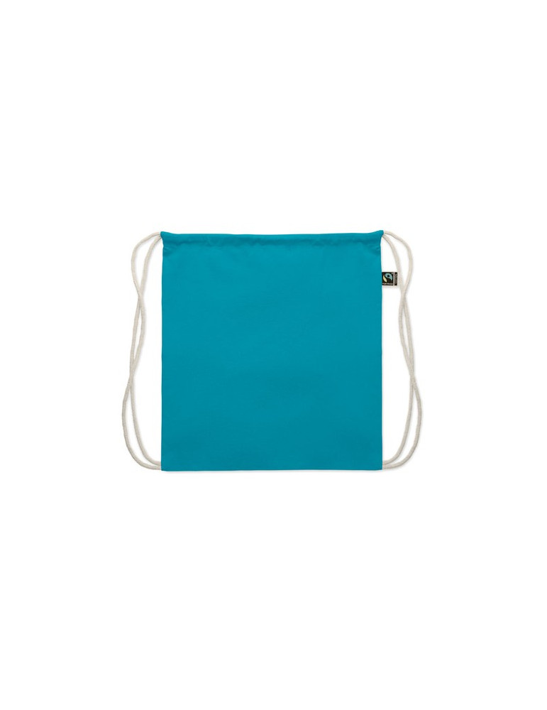 OSOLE DRAW COLOUR Sac à cordon Fairtrade 180gr Couleurs : turquoise impression logo haute qualité
