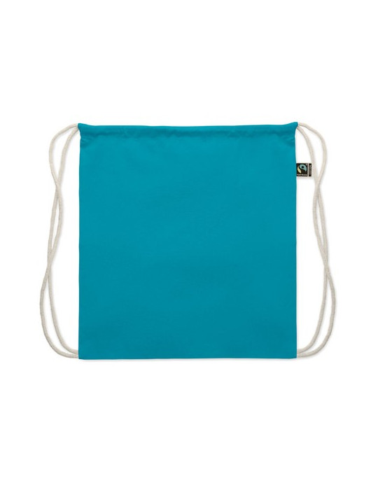 OSOLE DRAW COLOUR Sac à cordon Fairtrade 180gr Couleurs : turquoise impression logo haute qualité