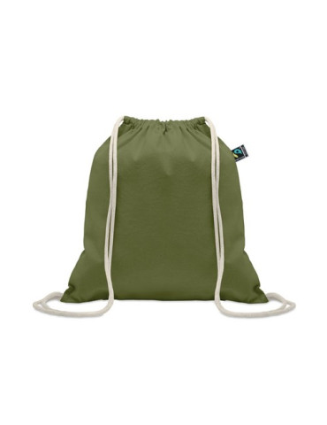 OSOLE DRAW COLOUR Sac à cordon Fairtrade 180gr Couleurs : vert foncé personnalisable avec votre logo