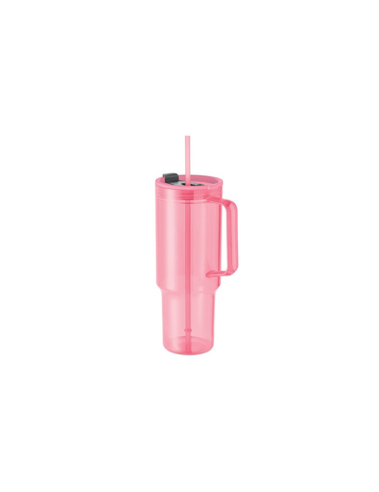 MUGORA Gobelet RPET 1200ml Couleurs : rose transparent objet promotionnel éco-responsable