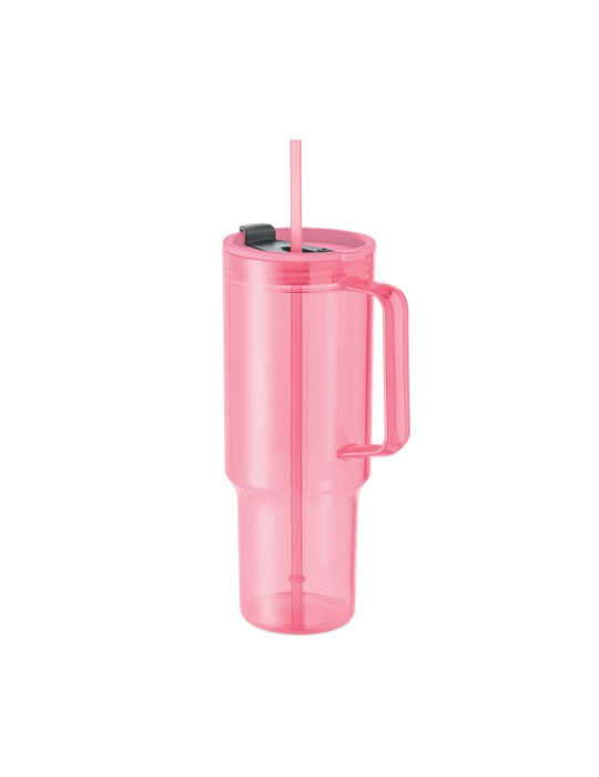 MUGORA Gobelet RPET 1200ml Couleurs : rose transparent objet promotionnel éco-responsable