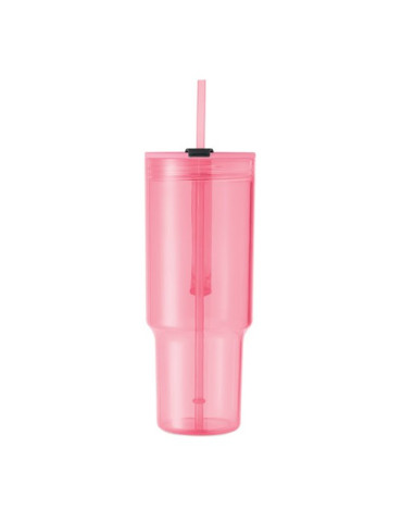 MUGORA Gobelet RPET 1200ml Couleurs : rose transparent impression haute définition