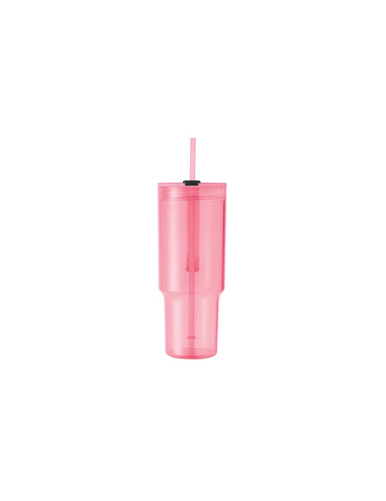 MUGORA Gobelet RPET 1200ml Couleurs : rose transparent impression haute définition