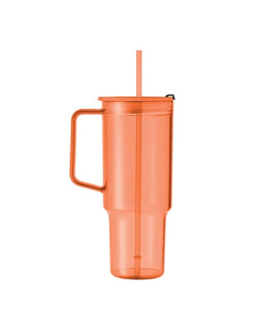 MUGORA Gobelet RPET 1200ml Couleurs : orange transparent objet publicitaire robuste