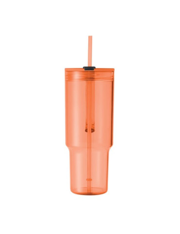 MUGORA Gobelet RPET 1200ml Couleurs : orange transparent goodies publicitaire événementiel