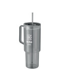 MUGORA Gobelet RPET 1200ml Couleurs : gris transparent objet promotionnel éco-responsable