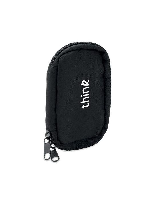 ROVER Trousse à clés en 300D RPET Couleurs : noir marquage laser ultra précis