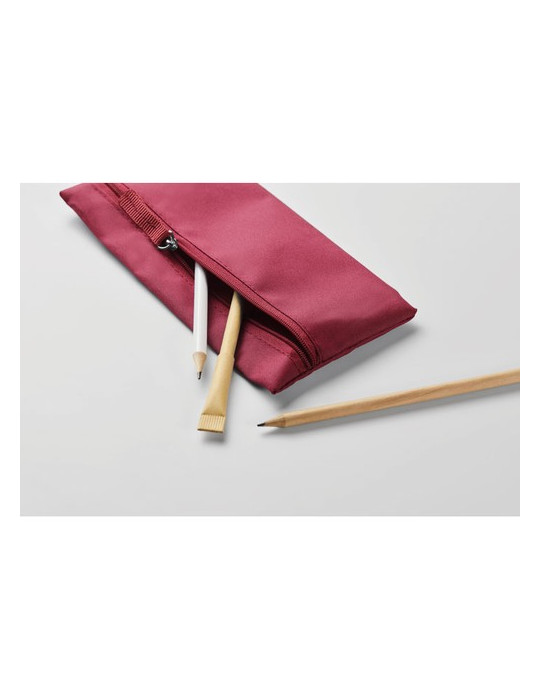 STUDY Trousse à crayons avec zip Couleurs : bordeaux accessoire événementiel unique