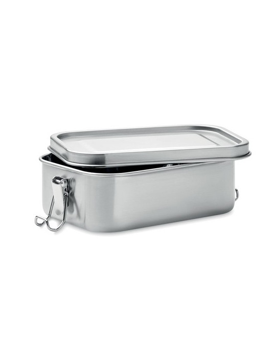 GOBUDDY Boîte à lunch 750mL Couleurs : argenté mat personnalisable avec votre logo