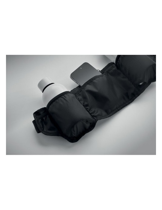 STEADY Sac de sport 420D RPET Couleurs : noir marquage laser ultra précis