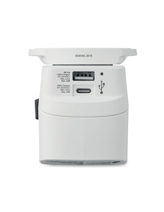 PRO LIGHT USB AC30 PD Adaptateur SKROSS® 30W Couleurs : blanc accessoire événementiel unique