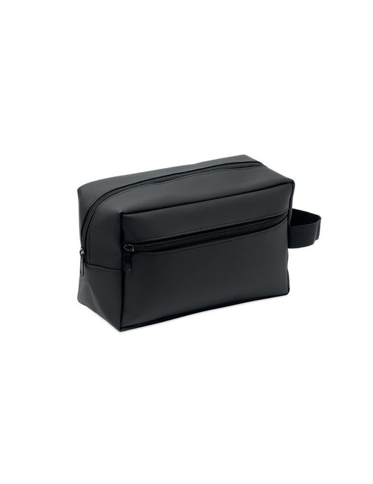 DOPPKIT Trousse de toilette 600D RPET Couleurs : noir personnalisable avec votre logo