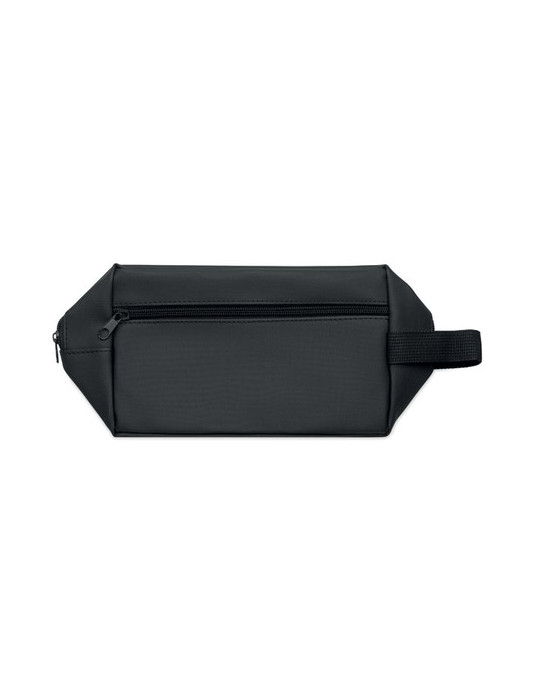 DOPPKIT Trousse de toilette 600D RPET Couleurs : noir marquage laser ultra précis