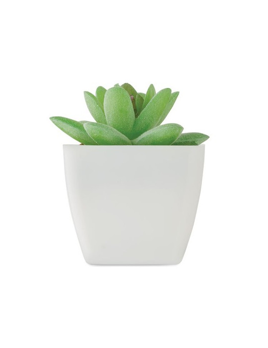 ARTIGRAP Mini plante artificielle Couleurs : blanc personnalisable avec votre logo