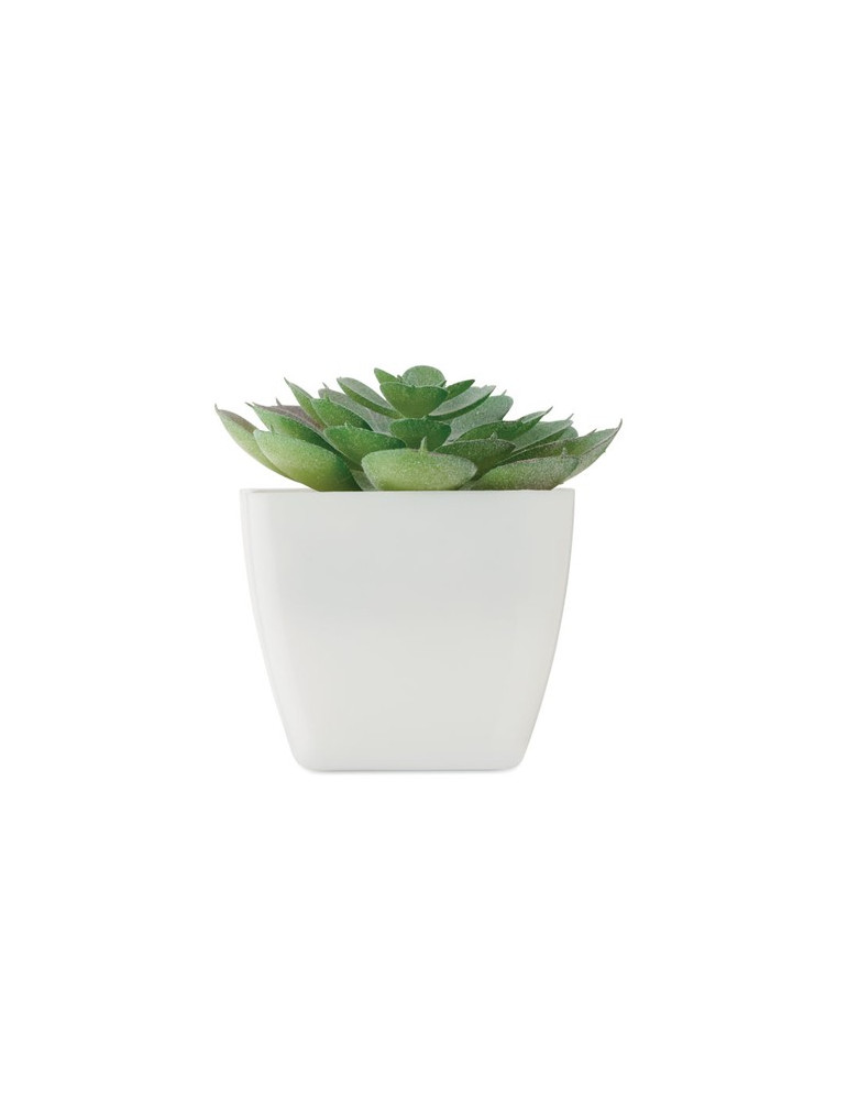 ARTIECHE Mini plante artificielle Couleurs : blanc personnalisable avec votre logo