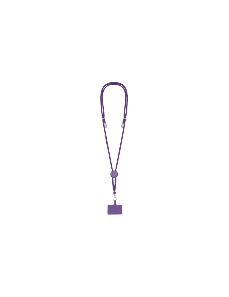 Lanyard Support Zaret Matières : polyester Couleurs : violet personnalisable avec votre logo