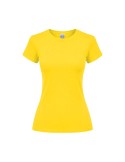 T-Shirt Femme Couleur Epika Matières : coton Taille textile : M Couleurs : jaune marquage couleur éclatante