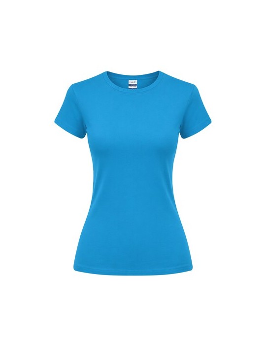 T-Shirt Femme Couleur Epika Matières : coton Taille textile : L Couleurs : turquoise cadeau affaires élégant