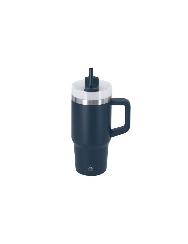 Tasse Thermique Gobby Couleurs : bleu marine Matières : acier inoxydable recyclé impression haute définition