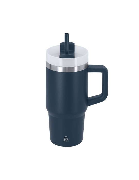 Tasse Thermique Gobby Couleurs : bleu marine Matières : acier inoxydable recyclé impression haute définition
