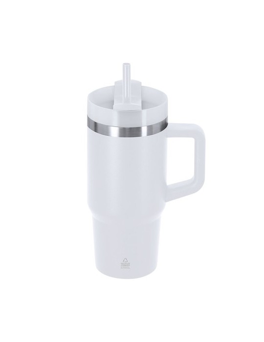 Tasse Thermique Gobby Couleurs : blanc Matières : acier inoxydable recyclé cadeau entreprise pas cher