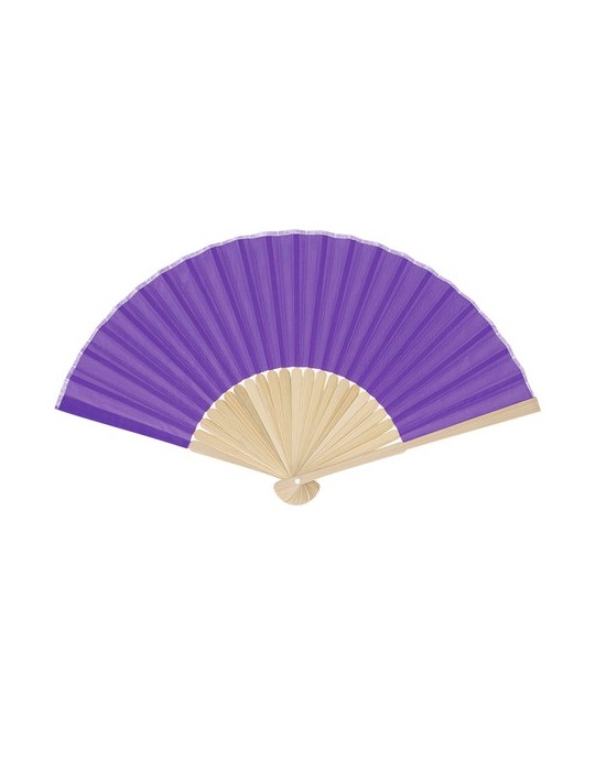 Éventail Mynor Matières : bambou Couleurs : violet cadeau entreprise pas cher