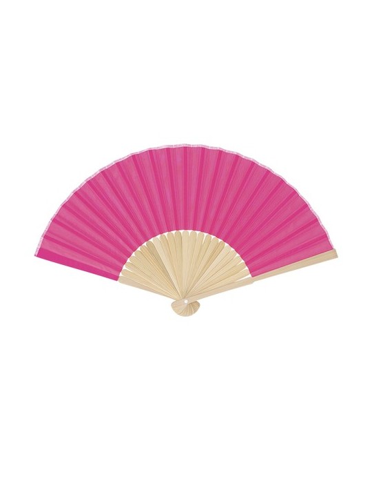 Éventail Mynor Matières : bambou Couleurs : fuchsia marquage laser ultra précis