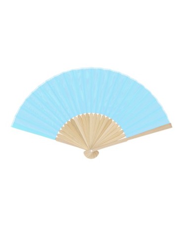 Éventail Mynor Matières : bambou Couleurs : bleu clair cadeau collaborateur premium