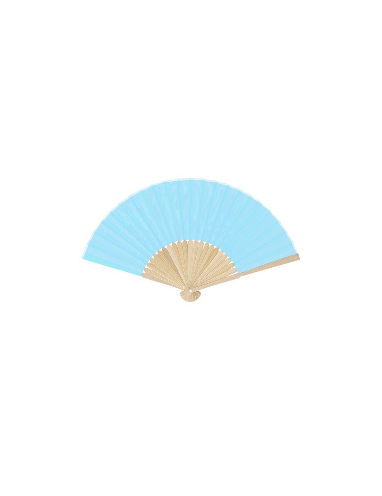 Éventail Mynor Matières : bambou Couleurs : bleu clair cadeau collaborateur premium