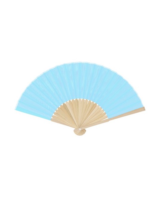 Éventail Mynor Matières : bambou Couleurs : bleu clair cadeau collaborateur premium
