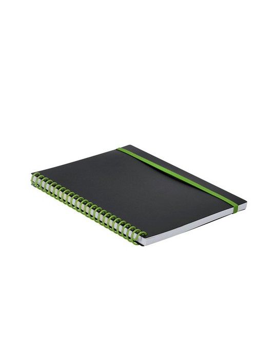 Cahier Bilbo Matières : polypropylène (PP) Couleurs : vert clair objet publicitaire robuste