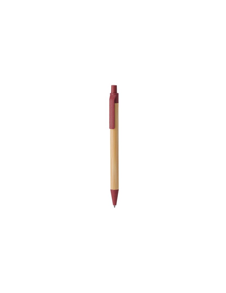 Stylo Nilor Matières : bambou Couleurs : rouge cadeau entreprise pas cher