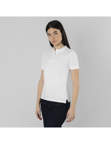 Polo Femme Blanc Charles Matières : coton Taille textile : M Couleurs : blanc marquage laser ultra précis