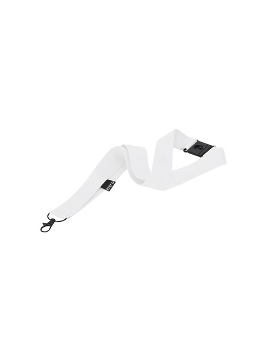 Lanyard Dycoun Couleurs : blanc Matières : polyester recyclé impression haute définition