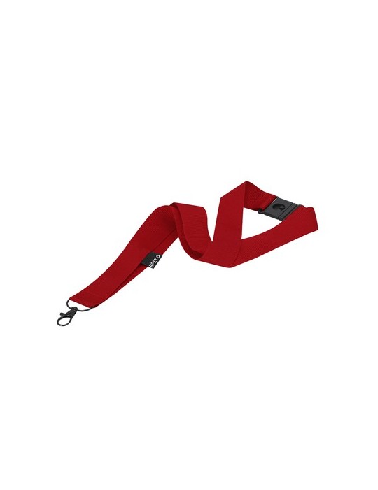 Lanyard Dycoun Couleurs : rouge Matières : polyester recyclé cadeau entreprise pas cher