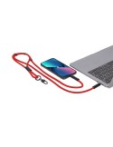 Câble de Charge Support Elnora Matières : PET recyclé Couleurs : bleu personnalisation sur mesure