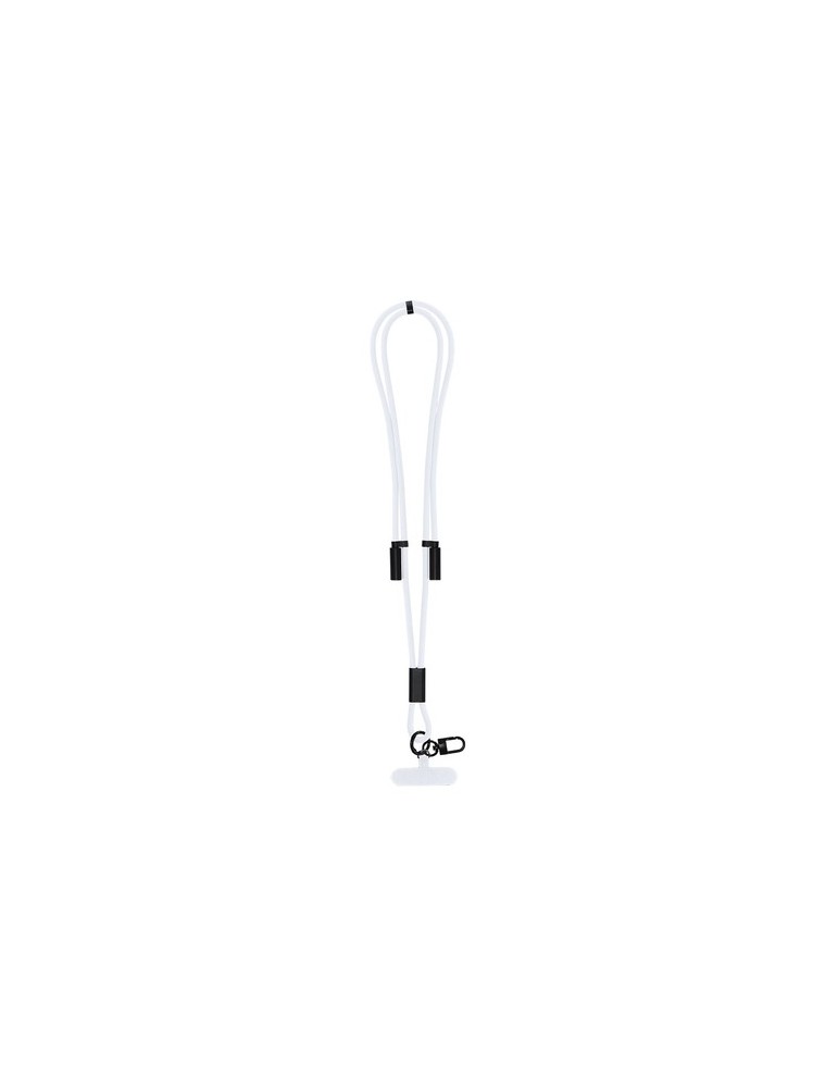 Câble de Charge Support Elnora Matières : PET recyclé Couleurs : blanc personnalisable avec votre logo