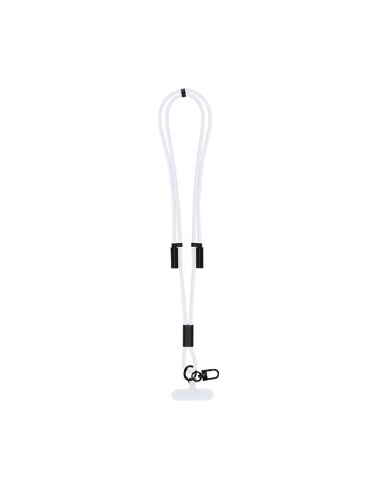 Câble de Charge Support Elnora Matières : PET recyclé Couleurs : blanc personnalisable avec votre logo